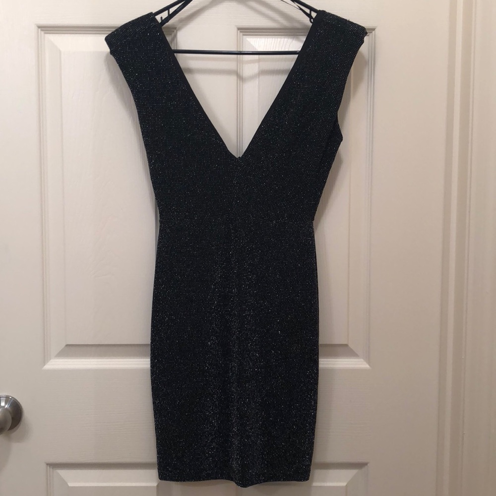 Sexy Black w/ Silver Simmer New Years Eve Dress